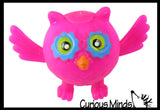 LAST CHANCE - LIMITED STOCK - SALE  - Cute Owl Doh Stress Stretch Ball - Moldable Pinch Poke Sensory Fidget Toy Doughy