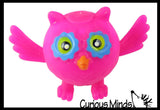 Cute Owl Doh Stress Stretch Ball - Moldable Pinch Poke Sensory Fidget Toy Doughy