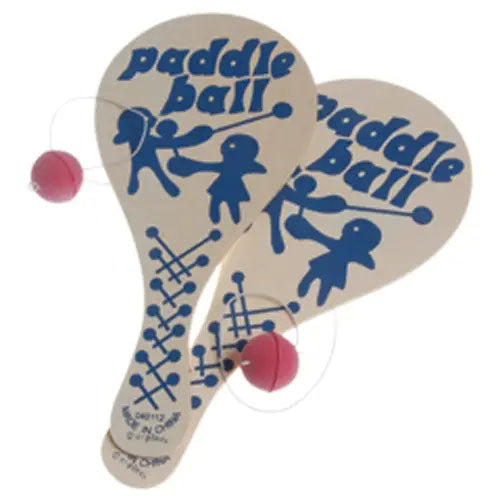 Wood Paddle Ball Games -  Novelty Toys - Party Favor - Classic Toy