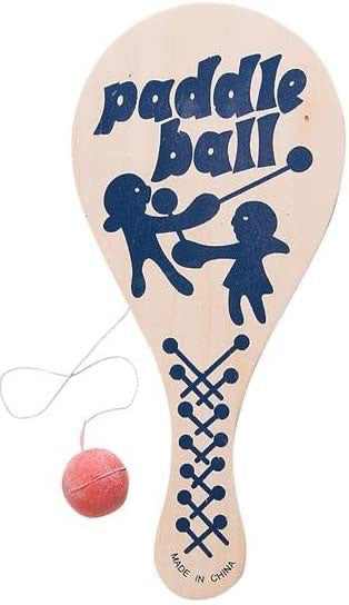 Wood Paddle Ball Games -  Novelty Toys - Party Favor - Classic Toy