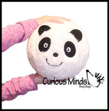 Panda Lightweight Plush Inflatable Ball  - 8" Sports Ball - Indoor Safe Athletic Play Gross Motor Toy