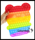 LAST CHANCE - LIMITED STOCK - Jumbo Panda Rainbow Animal Theme Bubble Pop Game - Big Huge Silicone Push Poke Bubble Wrap Fidget Toy - Press Bubbles to Pop - Bubble Popper Sensory Stress Toy