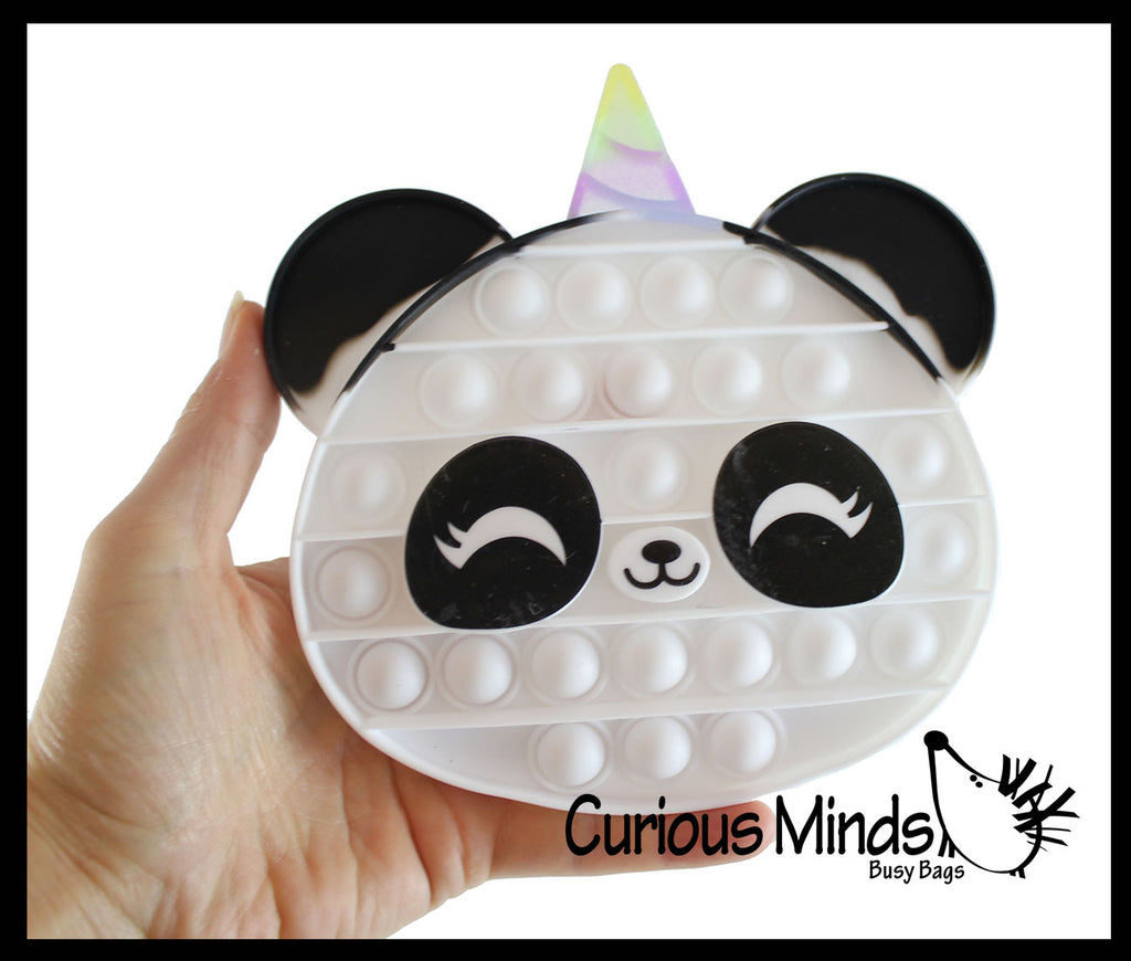Panda Unicorn Theme Bubble Pop Fidget Toy - Cute Silicone Push Poke Bubble Wrap Fidget Toy - Press Bubbles to Pop - Bubble Popper Sensory Stress Toy