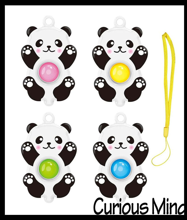 LAST CHANCE - LIMITED STOCK - Panda Single Bubble Pop Clip on Fidget - Silicone Push Poke Bubble Wrap Fidget Toy - Press Bubbles to Pop - Bubble Popper Sensory Stress Toy