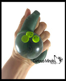 Large Pea Pod Squishy Fidget - Hide and Seek Pop Out -  Water Gel Filled Squeeze Stress Ball  -  Sensory, Stress, Fidget Toy