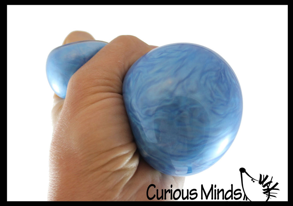 Pearl Swirl Water Filled Stress Toy - Squishy Sensory Fidget Ball - Mesmerizing Swirling Liquid