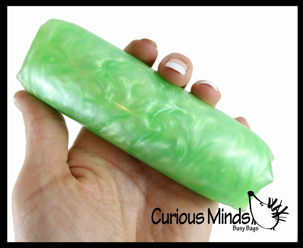 Pearl Swirl Water Filled Tube Snake Stress Toy - Squishy Wiggler Sensory Fidget Ball - Trick Snake