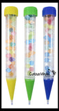 Water Bead Filled Motion Pen - Filled with Moving Stuff - Soothing and Calming Motion Pen - Liquid Timer Sensory Office Toy - Visual Stimulation