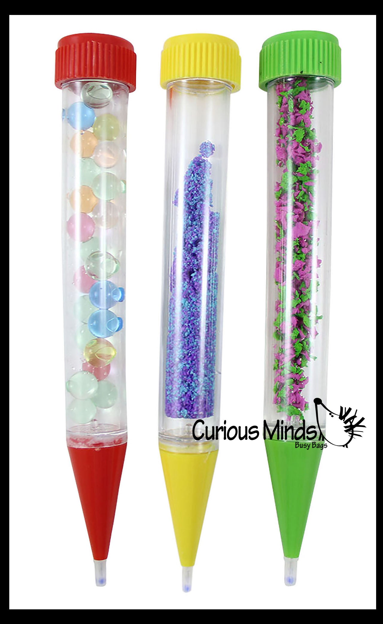 LAST CHANCE - LIMITED STOCK - Bundle of Fun Pens with Different Compounds - Water Bead/Moving Fluff- Filled Motion Pen - Filled with Moving Stuff - Soothing and Calming Motion Pen - Liquid Timer Sensory Office Toy - Visual Stimulation