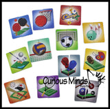 LAST CHANCE - LIMITED STOCK - 12 Mini 2-Piece Puzzles - Beginner Puzzle Busy Bag for Toddlers.  Matching and Memory Game.