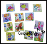 LAST CHANCE - LIMITED STOCK - 12 Mini 2-Piece Puzzles - Beginner Puzzle Busy Bag for Toddlers.  Matching and Memory Game.