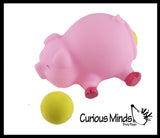 LAST CHANCE - LIMITED STOCK - Pig Animal Ball Popper Shooter Toy - Put Ball in Butt and Squeeze to Shoot it Out - Funny Gift