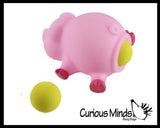 LAST CHANCE - LIMITED STOCK - Pig Animal Ball Popper Shooter Toy - Put Ball in Butt and Squeeze to Shoot it Out - Funny Gift