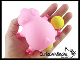 LAST CHANCE - LIMITED STOCK - Pig Animal Ball Popper Shooter Toy - Put Ball in Butt and Squeeze to Shoot it Out - Funny Gift