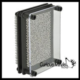 Metal 5" x 3.5" Rectangle Shape Pin Art Classic Fun Toy - 3D Clone Sculpture Impression Toy - Classic 80's Desk Fidget Toy