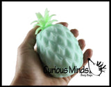 Set of 2 Different Pineapple Stress Balls - Sensory, Stress, Fidget Toy Super Soft - Water Bead and Doh Cream - Fruit