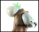 Set of 2 Different Pineapple Stress Balls - Sensory, Stress, Fidget Toy Super Soft - Water Bead and Doh Cream - Fruit