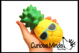 Set of 3 Cute Pineapple Stress Balls -  Sensory, Stress, Fidget Toy Super Soft - Water Bead - Foam - Fruit
