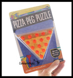Cute Pizza Solitaire Peg Game - Wooden Classic Game - Peg Puzzle Brain Teaser