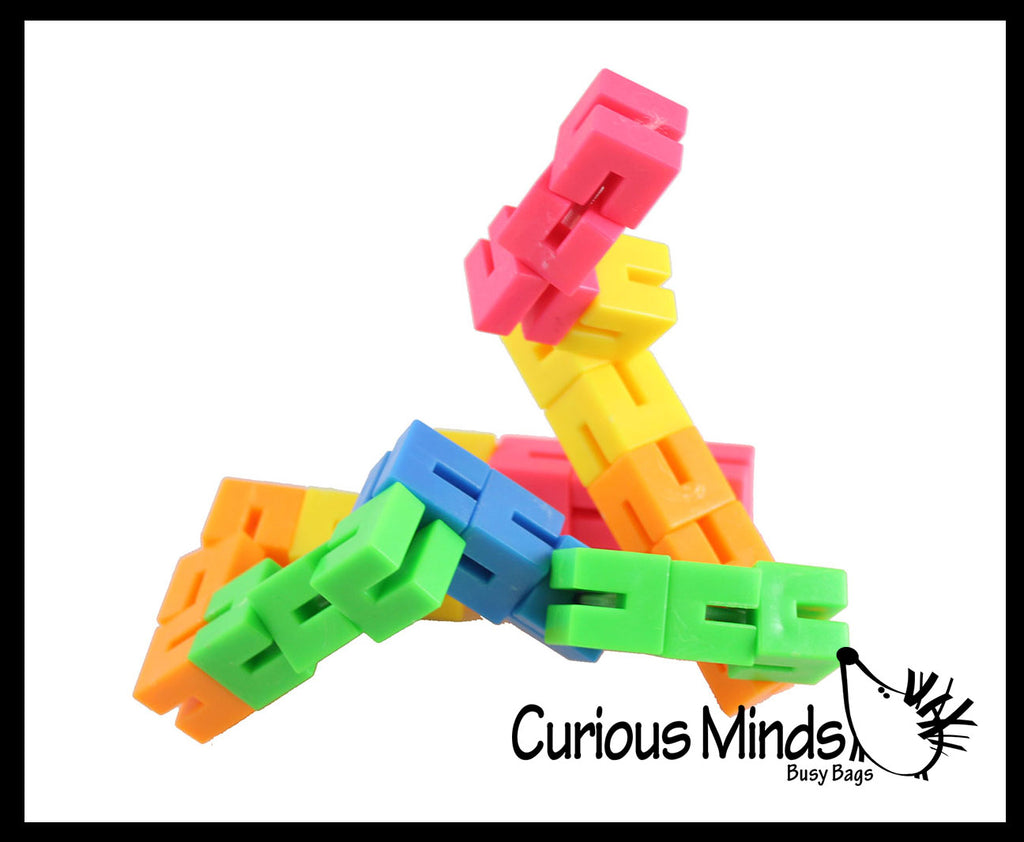 Bendy Colorful Cube Fidget Toy - Fidget with Cubes and Elastic - Turn and Twist
