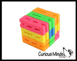 Bendy Colorful Cube Fidget Toy - Fidget with Cubes and Elastic - Turn and Twist