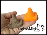 LAST CHANCE - LIMITED STOCK - Container of Construction Play Dirt Sand and Signs and Cones - Moving Sand Construction Set