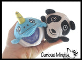 LAST CHANCE - LIMITED STOCK  - SALE -  Plush Animal Water Bead Filled Squeeze Stress Balls - Pig, Panda, Frog, Sloth, Tiger, Narwhal -  Sensory, Stress, Fidget Toy Bubble Blow