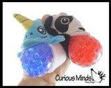 LAST CHANCE - LIMITED STOCK  - SALE -  Plush Animal Water Bead Filled Squeeze Stress Balls - Pig, Panda, Frog, Sloth, Tiger, Narwhal -  Sensory, Stress, Fidget Toy Bubble Blow