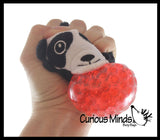 Plush Animal Water Bead Filled Squeeze Stress Balls - Pig, Panda, Frog, Sloth, Tiger, Narwhal -  Sensory, Stress, Fidget Toy PBJ Bubble Blow