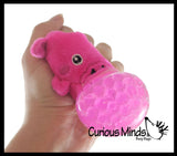 LAST CHANCE - LIMITED STOCK  - SALE -  Plush Animal Water Bead Filled Squeeze Stress Balls - Pig, Panda, Frog, Sloth, Tiger, Narwhal -  Sensory, Stress, Fidget Toy Bubble Blow