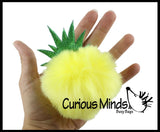 LAST CHANCE - LIMITED STOCK - Large Pom Pom Fur Pineapple  -  Plush Clip  Keychain Purse Backpack Bag Charm Toy