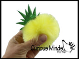 LAST CHANCE - LIMITED STOCK - Large Pom Pom Fur Pineapple  -  Plush Clip  Keychain Purse Backpack Bag Charm Toy