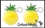 LAST CHANCE - LIMITED STOCK - Large Pom Pom Fur Pineapple  -  Plush Clip  Keychain Purse Backpack Bag Charm Toy