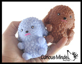 BULK - WHOLESALE - SALE -  Cute Poodle Dog Soft Fluff Doh - Filled Squeeze Stress Balls  -  Sensory, Stress, Fidget Toy Super Soft Doggy