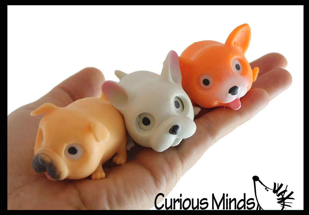 Pop Eye Dog -  Soft Doh Filled Stretch Ball - Ultra Squishy Relaxing Sensory Fidget Stress Toy