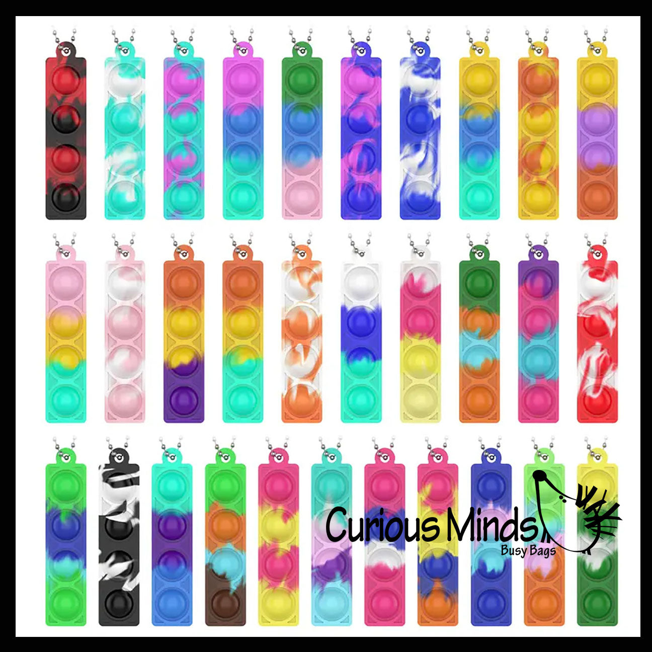 Fidget Wraps Zipper Pull Bubble Pop Clip on Fidget - Bubble Poppers on Clip Squeeze ...