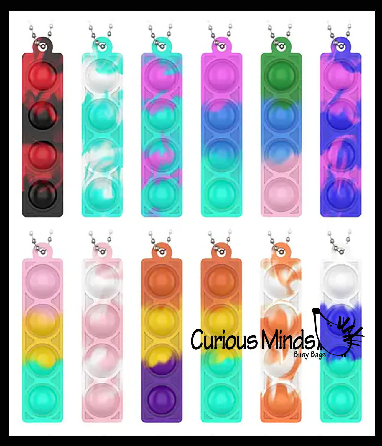 Fidget Wraps Zipper Pull Bubble Pop Clip on Fidget - Bubble Poppers on Clip Squeeze ...