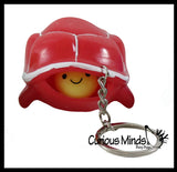 Fun Pop-Out Turtle Fidget Keychain Toy - Squeeze to Pop Head out of Shell - Chain Clip OT