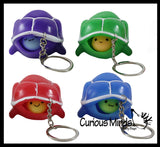 Fun Pop-Out Turtle Fidget Keychain Toy - Squeeze to Pop Head out of Shell - Chain Clip OT