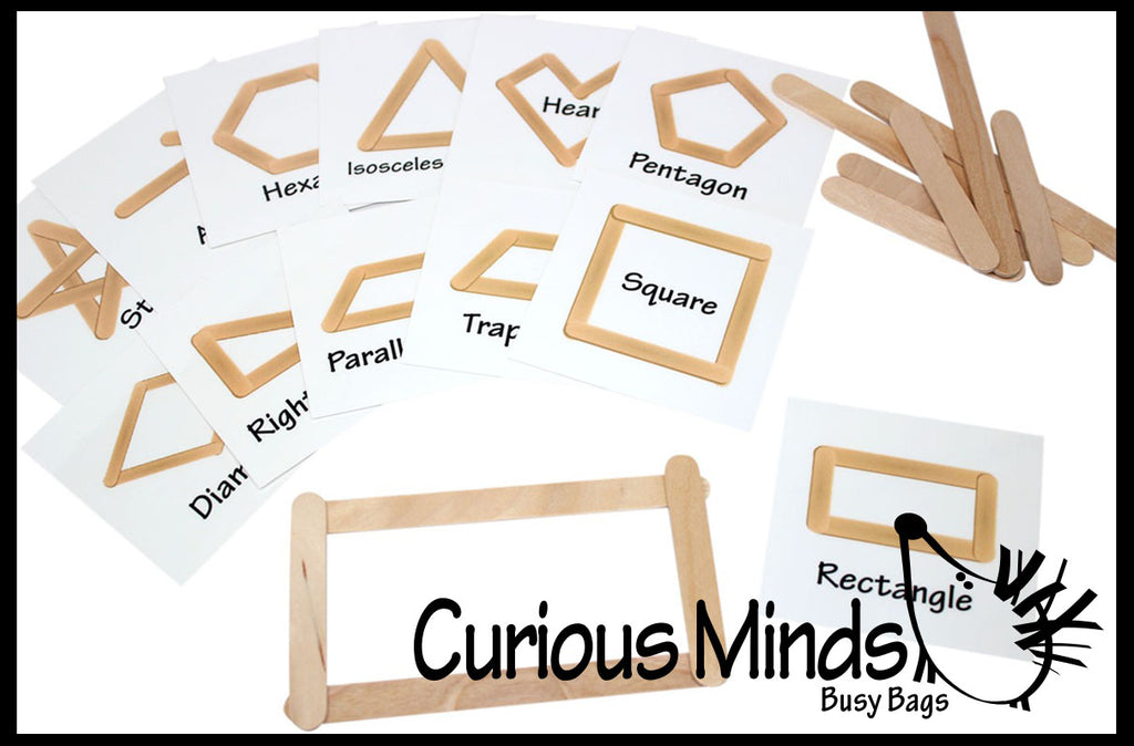 LAST CHANCE - LIMITED STOCK - Making Shapes with Popsicle Sticks - Pattern Matching