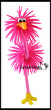 Cute Bird Puffer Pen - Fun Hairy Office School Fidget Pens - Anxiety ADHD