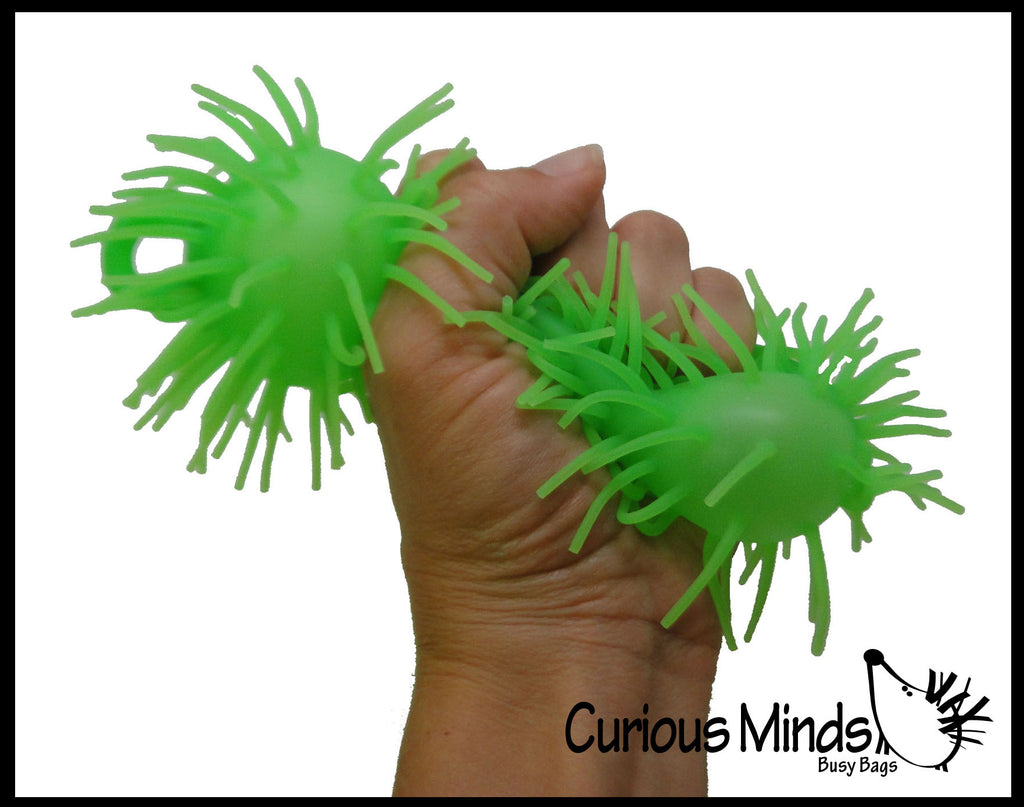 6" Puffer Worms - Sensory Fidget and Soft Hairy Air-Filled Stress Balls - OT Autism SPD
