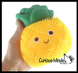 LAST CHANCE - LIMITED STOCK  - SALE - Puffer Fruit Air- Filled Squeeze Stress Balls with Faces  -  Sensory, Stress, Fidget Toy - Pineapple, Strawberry, Orange, Watermelon, Apple, Grapes