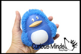 Set of 6 - Puffer Penguin Family - Mom, Dad, and Babies - Mini Puffer Penguin Ball - Squishy Sensory Fidget Ball Toy