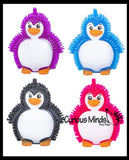 Set of 6 - Puffer Penguin Family - Mom, Dad, and Babies - Mini Puffer Penguin Ball - Squishy Sensory Fidget Ball Toy