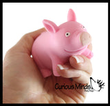 Pig Sand Filled Squishy - Piggie Moldable Sensory, Stress, Squeeze Fidget Toy ADHD Special Needs Soothing