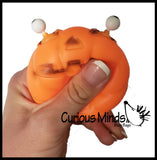 Pop-Eye Pumpkin Halloween Party Favor Stress Balls, Small Novelty Toy Prize Assortment Gifts