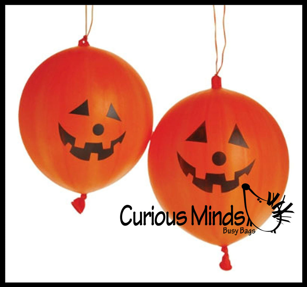 Halloween Punch Balloons - Jack o Lantern - Punch Ball - Novelty Toy - Party Favor - Trick or Treat Prize