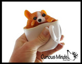 Pup in a Cup - Cat in a Cup - Adorable Pop Up Pupachino - Cute Squeeze Toy - Fun Fidget - Unique OT Hand Strength, Fine Motor