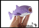 Purple Spotted Sand Filled Squishy Shark - Moldable Sensory, Stress, Squeeze Fidget Toy ADHD Special Needs Soothing Ocean OT